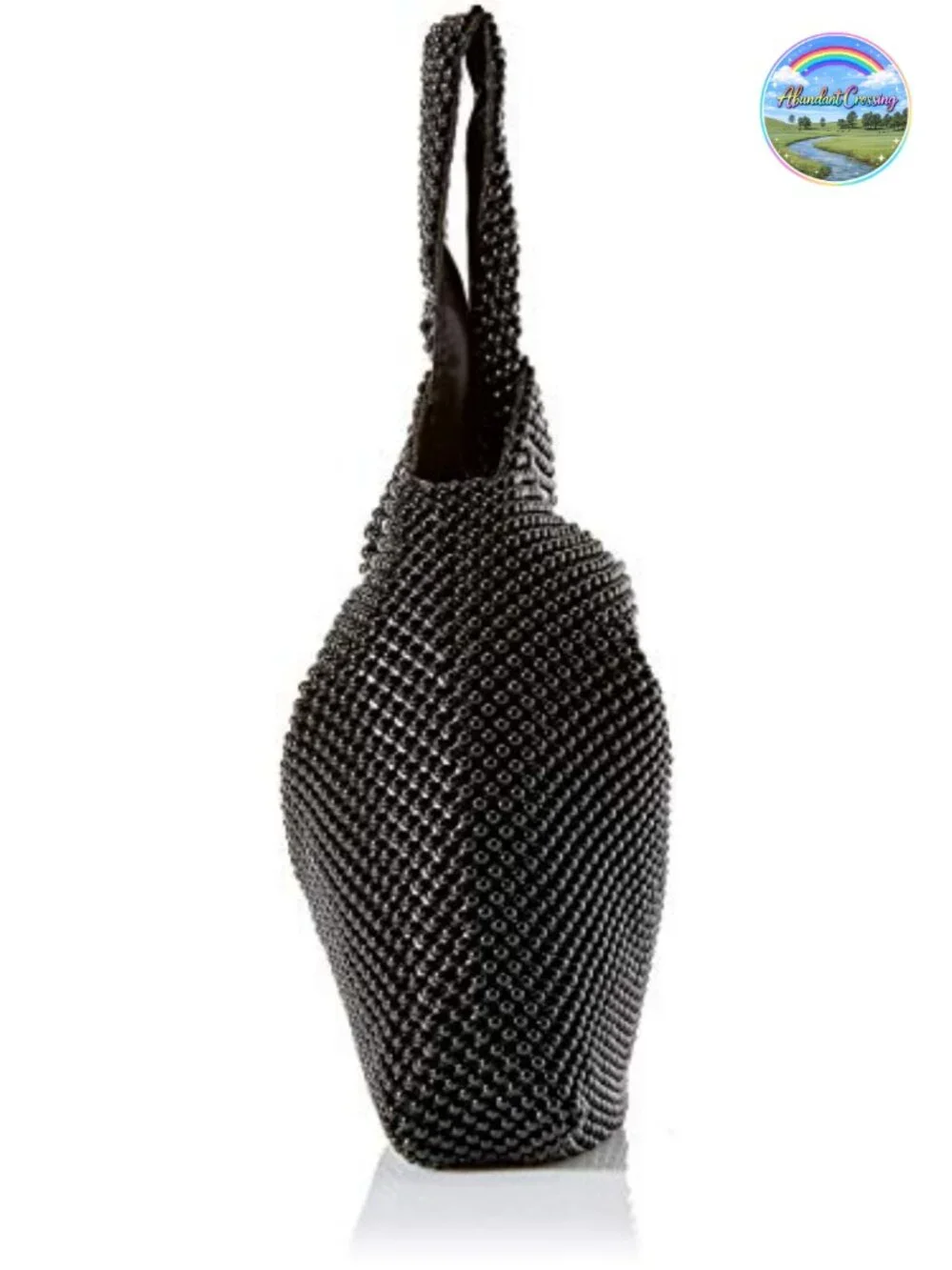 Women's Mesh Pouch Evening Bag with Ring Handle & Magnetic Snap Clutch